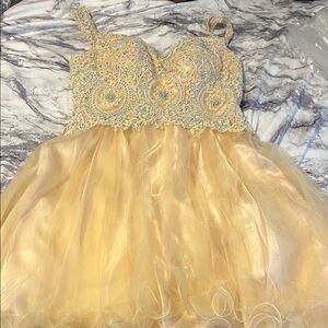Elegant Gold Kids Dress